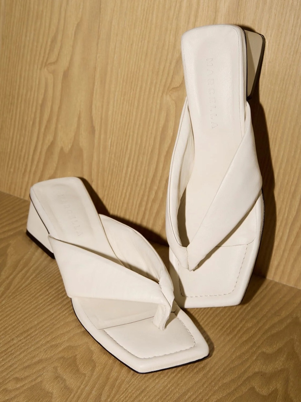 Marcella NYC Holland Sandals in Cream